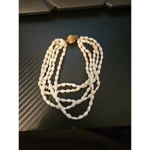 Five-Strand Freshwater Rice Pearl Bracelet 8 Inches